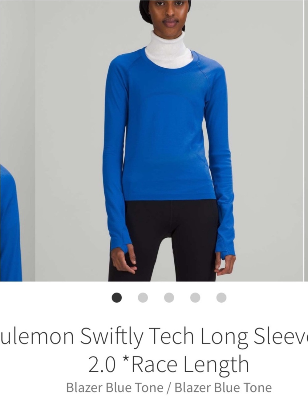 Lululemon Swiftly Tech Long Sleeve Shirt 2.0 Race Blazer Blue Tone Sz 6